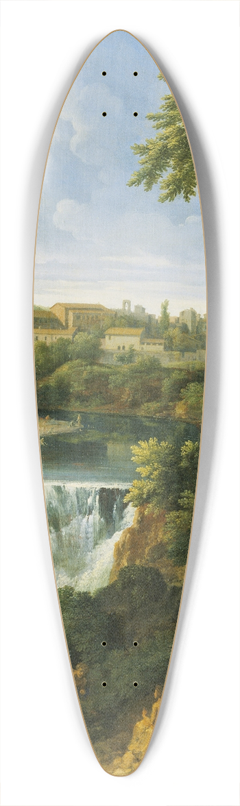 Gaspard Dughet - The Falls at Tivoli 39.3 inch art pintail longboard deck