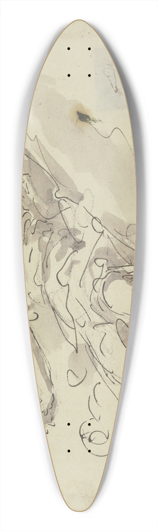 Gaspare Diziani - Angel on a cloud 39.3 inch art pintail longboard deck