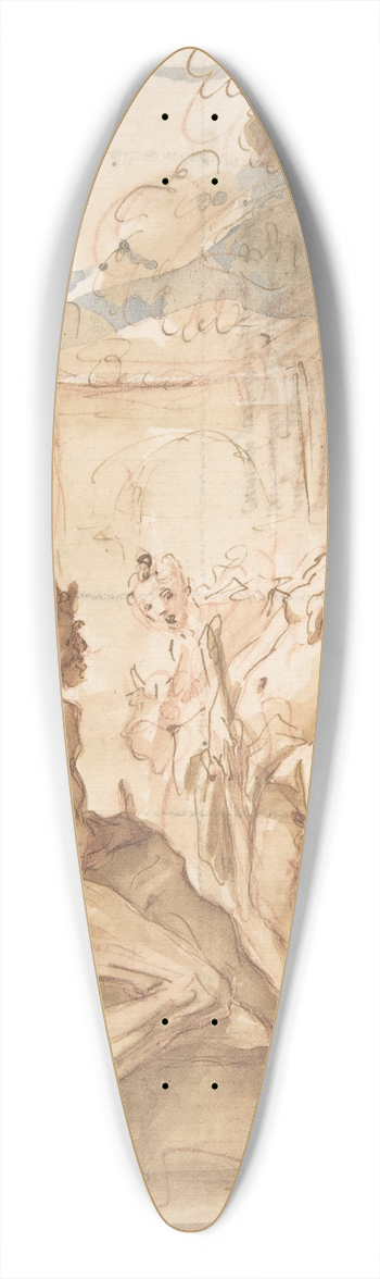 Gaspare Diziani - Hercules and Omphale 39.3 inch art pintail longboard deck