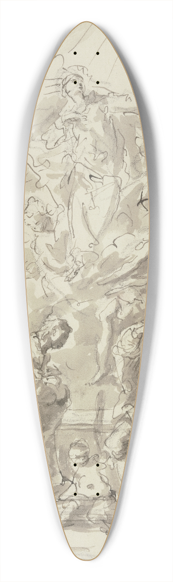 Gaspare Diziani - Himmelfahrt Mariens mit den Heiligen Gervasius, Protasius und Karl Borromus 39.3 inch art pintail longboard deck