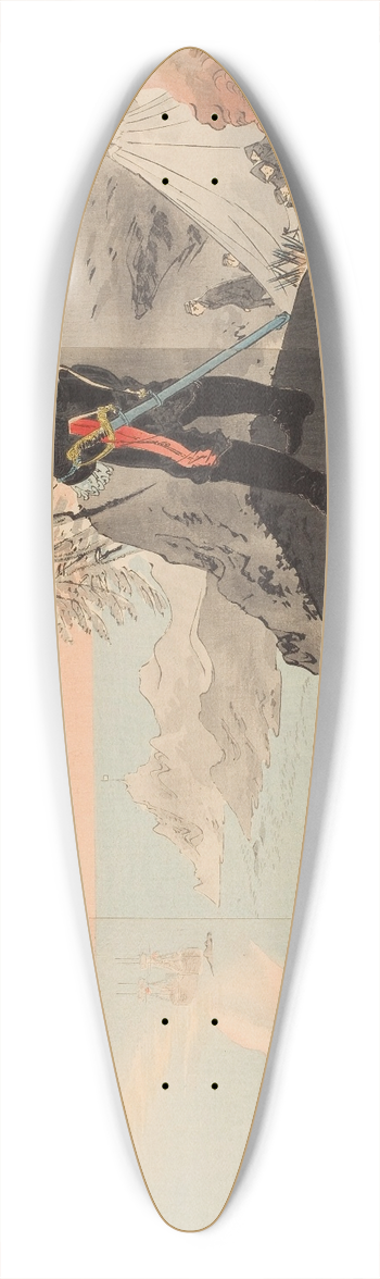 gata Gekk - Officers and Men Admiring the Rising Sun While Bivouacking in the Mountains of Port Arthur 39.3 inch art pintail longboard deck