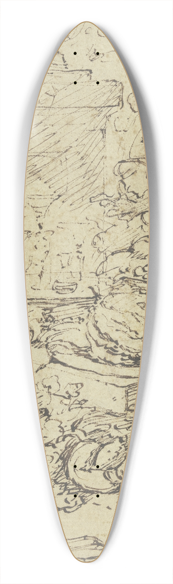 Gavin Hamilton - Still life with fruits 39.3 inch art pintail longboard deck