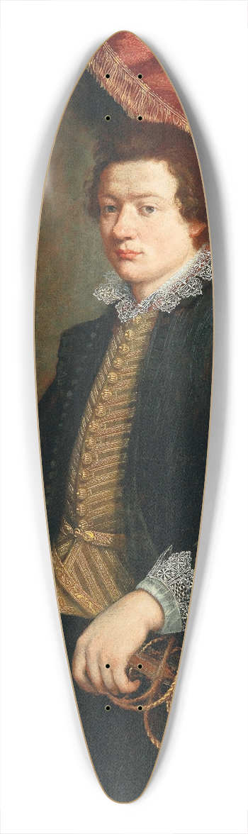 Genoese School - Portrait Of A Gentleman With His Dog 39.3 inch art pintail longboard deck
