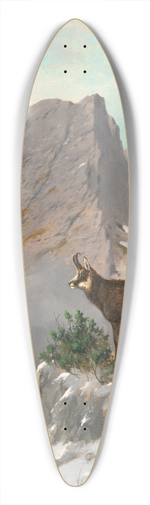 Georg Berger - A Chamois High in the Mountains 39.3 inch art pintail longboard deck