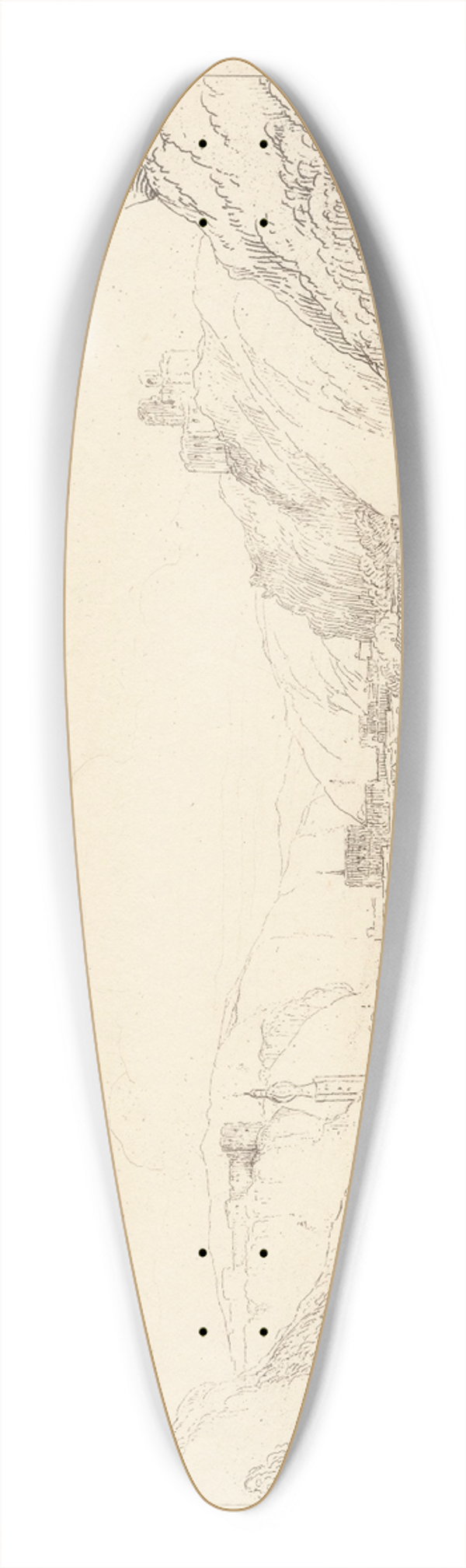 George Arnald - Bouvignes and Dinant 39.3 inch art pintail longboard deck