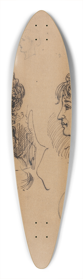 George Augustus Sala - Two Female Heads 39.3 inch art pintail longboard deck