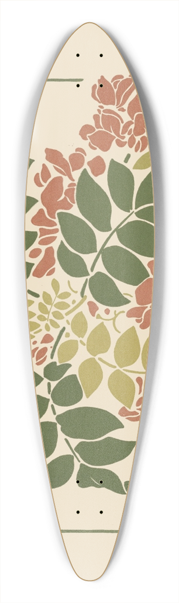 George Auriol - Abstract design based on flowering plants 39.3 inch art pintail longboard deck