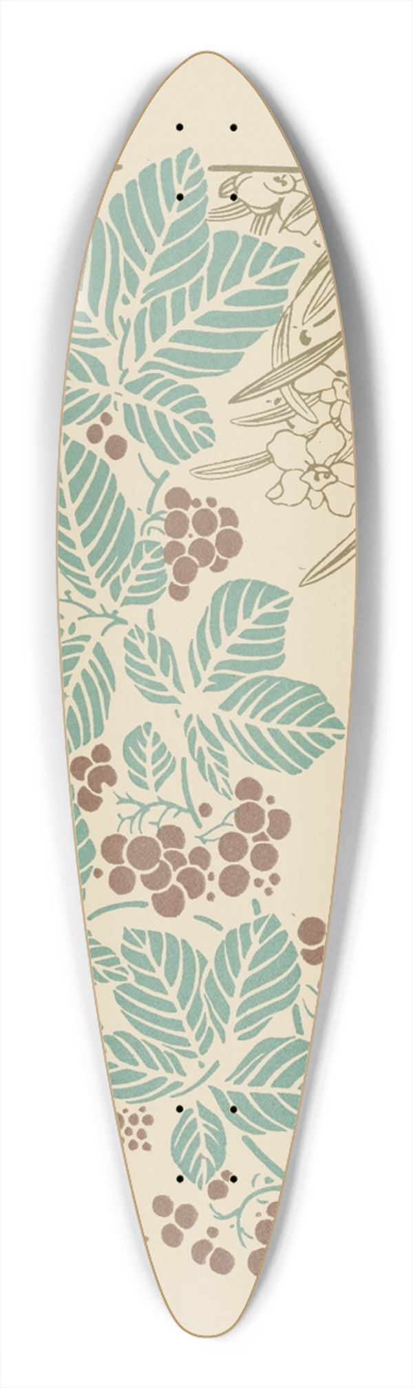 George Auriol - Abstract design based on leaves, grass, and flowers 39.3 inch art pintail longboard deck