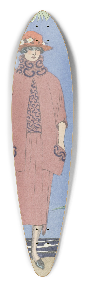 George Barbier - A palm beach ; Tailleur, de Worth 39.3 inch art pintail longboard deck