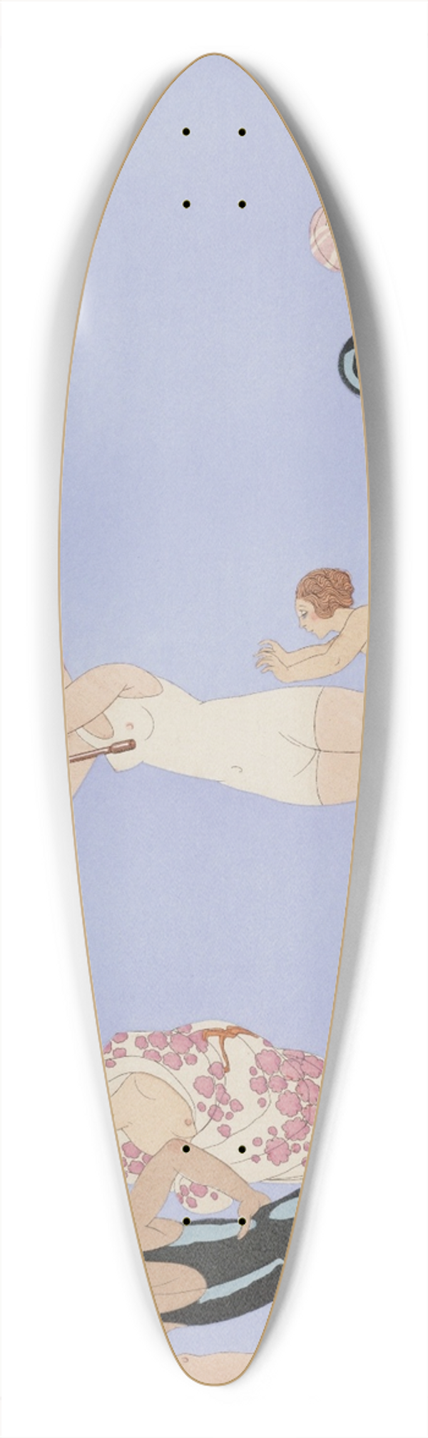 George Barbier - Au Lido 39.3 inch art pintail longboard deck