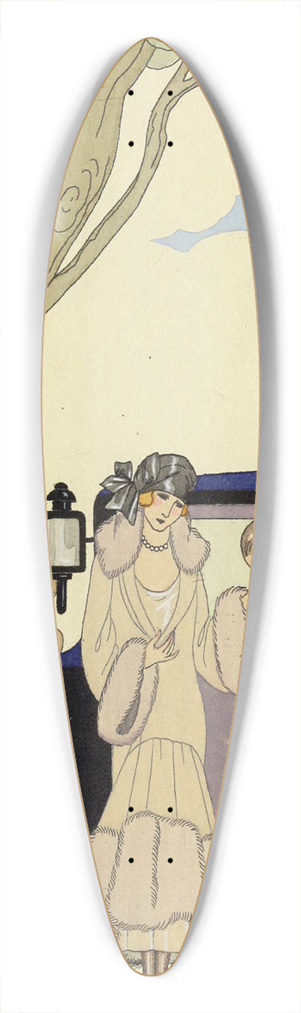 George Barbier - Falbalas et fanfreluches, LEnsie 39.3 inch art pintail longboard deck