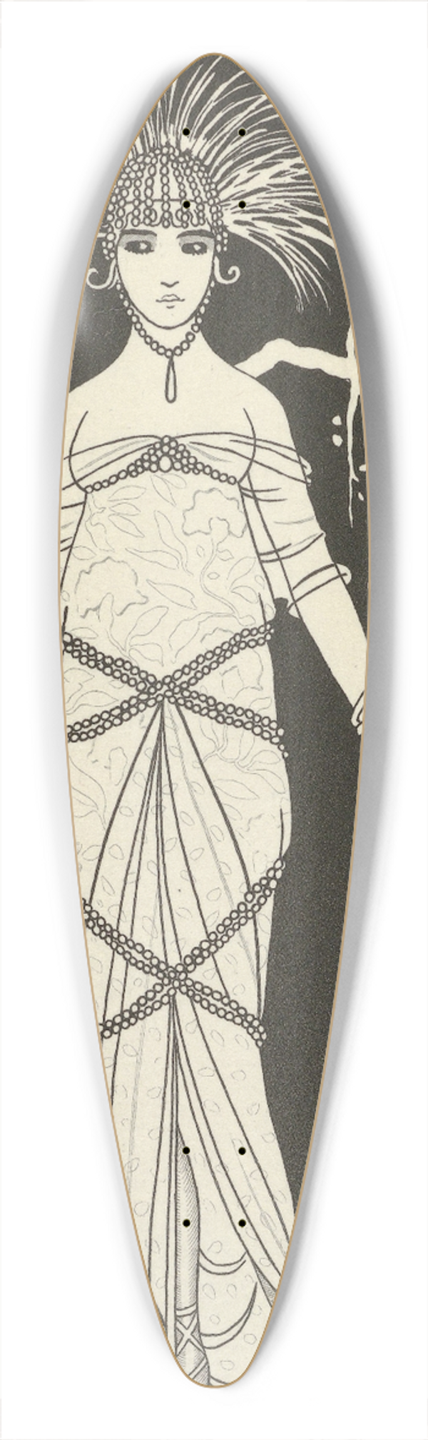 George Barbier - Grande robe du soir 39.3 inch art pintail longboard deck
