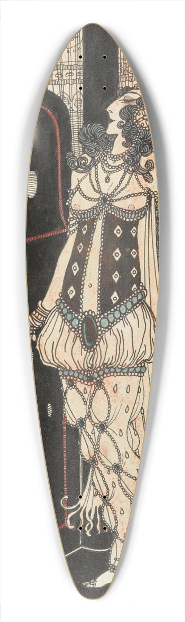 George Barbier - Ida Rubinstein and Vaslav Nijinsky in Scheherazade 39.3 inch art pintail longboard deck
