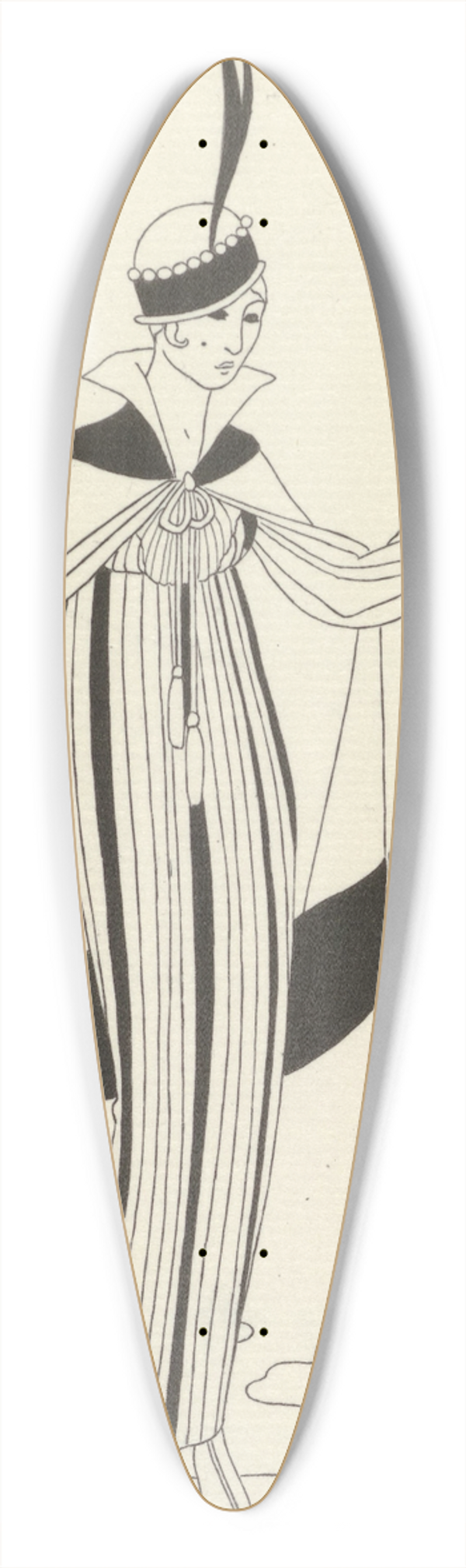 George Barbier - Journal des Dames et des Modes, Costumes Parisiens, 1914, No. 150 39.3 inch art pintail longboard deck