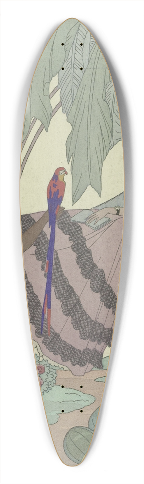 George Barbier - La belle indolente ; Antilles XIXe sicle 39.3 inch art pintail longboard deck