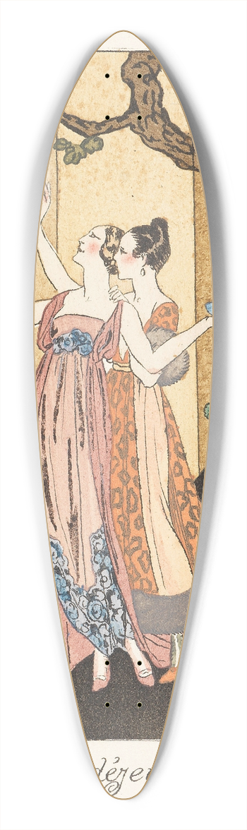 George Barbier - La guirlande des mois 39.3 inch art pintail longboard deck