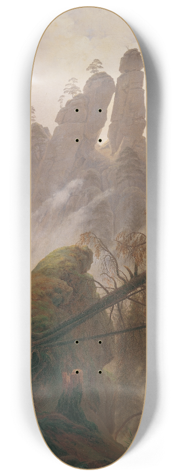 Caspar David Friedrich - Felsenlandschaft im Elbsandsteingebirge 8.25 inch art skate deck