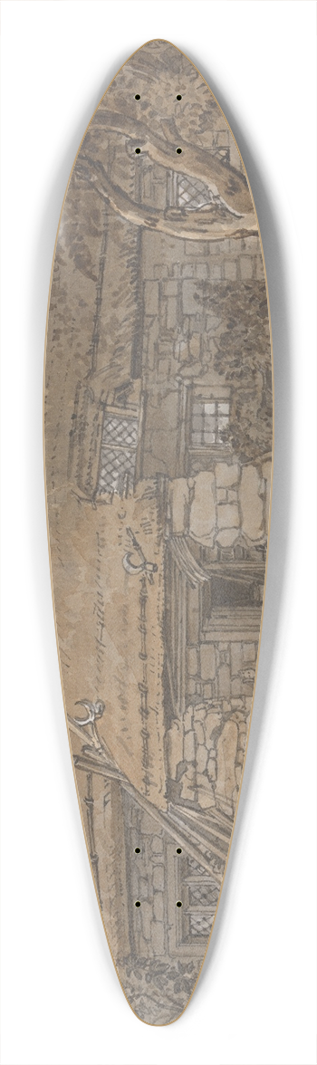 George Barret Jr. - A Cottage in the Isle of Wight 39.3 inch art pintail longboard deck