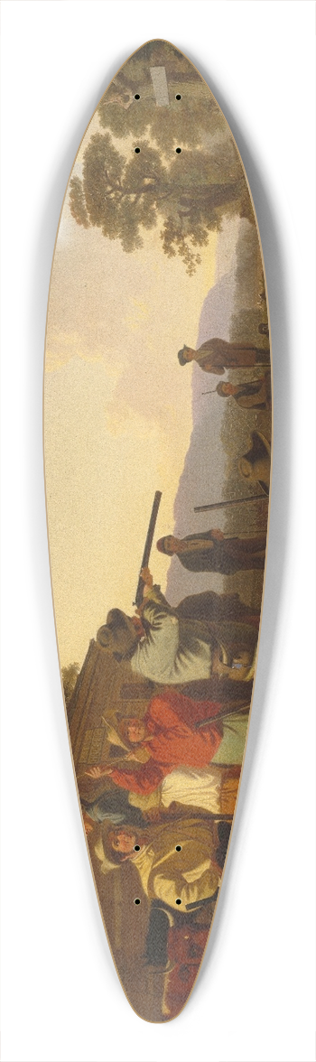 George Caleb Bingham - Shooting for the Beef 39.3 inch art pintail longboard deck
