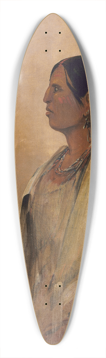 George Catlin - A Choctaw Woman 39.3 inch art pintail longboard deck