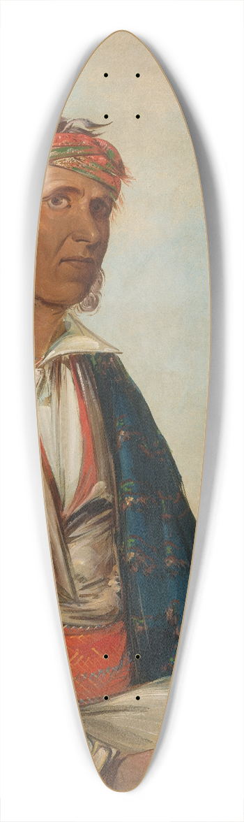George Catlin - Cl-Lee, a Band Chief 39.3 inch art pintail longboard deck