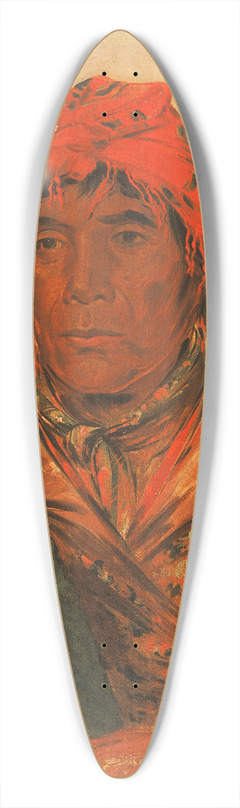 George Catlin - Ee-Mat-L-, King Phillip, Second Chief 39.3 inch art pintail longboard deck