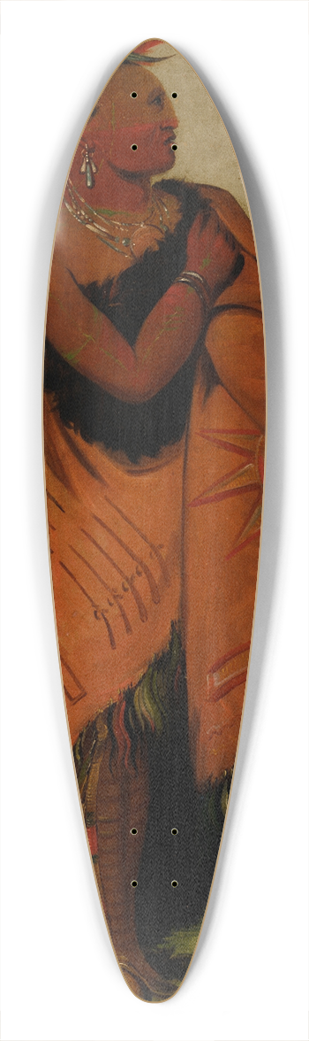 George Catlin - E-Hee-A-Duck-Ce-A, He Who Ties His Hair Before 39.3 inch art pintail longboard deck
