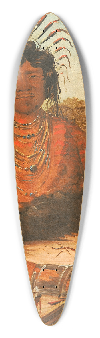 George Catlin - Hh-Nee, The Beaver, a Warrior 39.3 inch art pintail longboard deck