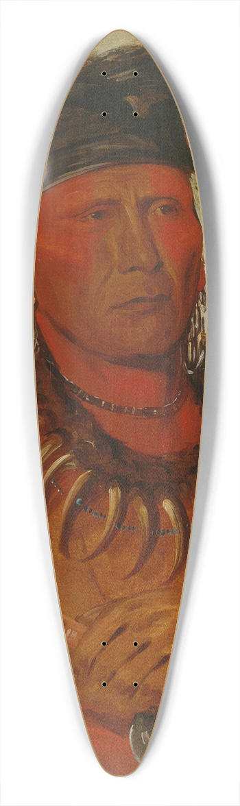 George Catlin - Hw-Che-Ke-Sg-Ga, He Who Kills The Osages, Chief of The Tribe 39.3 inch art pintail longboard deck