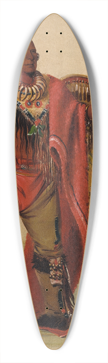 George Catlin - Kee-O-Kk, The Watchful Fox, Chief of The Tribe 39.3 inch art pintail longboard deck