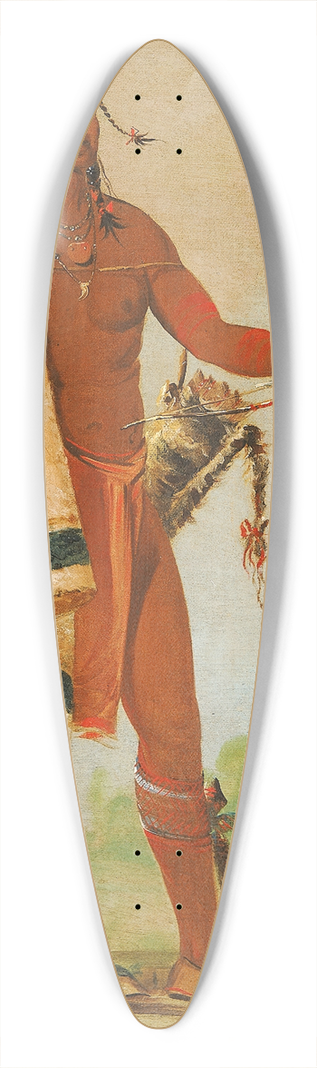 George Catlin - Kotz-A-T-Ah, Smoked Shield, a Distinguished Warrior 39.3 inch art pintail longboard deck