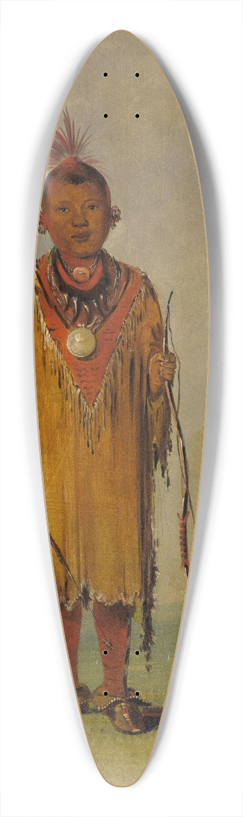 George Catlin - Me-Su-Wahk, Deers Hair, Favorite Son of Kee-O-Kk 39.3 inch art pintail longboard deck