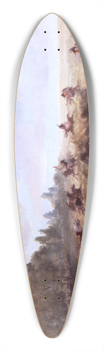 George Catlin - Mounted War Party Scouring A Thicket 39.3 inch art pintail longboard deck