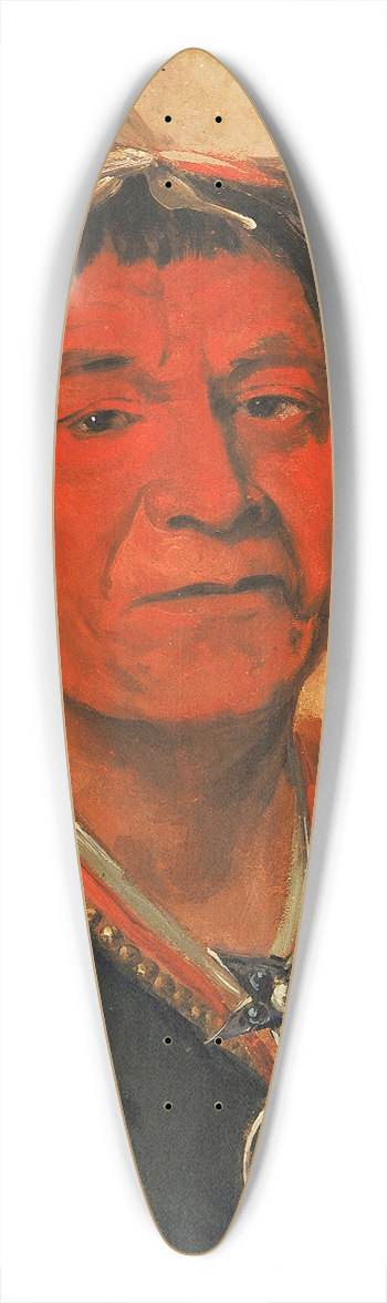 George Catlin - O-Ho-Ph-Sha, Small Whoop, a Distinguished Warrior 39.3 inch art pintail longboard deck