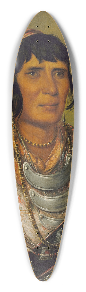 George Catlin - Os-Ce-O-L, The Black Drink, a Warrior of Great Distinction 39.3 inch art pintail longboard deck