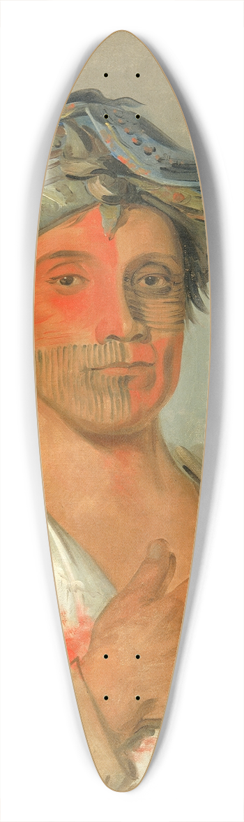George Catlin - Pah-te-co-saw, Straight Man, Semicivilized 39.3 inch art pintail longboard deck