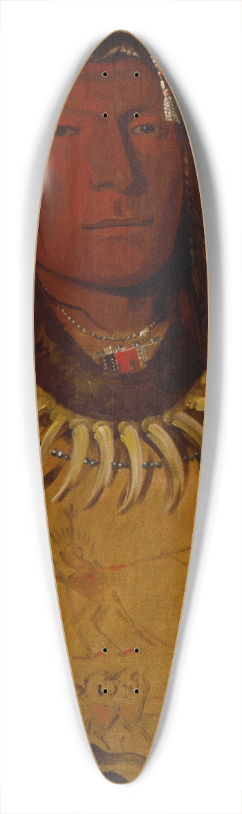 George Catlin - Pa-Ris-Ka-Ro-Pa, Two Crows, a Chief 39.3 inch art pintail longboard deck
