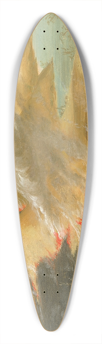 George Catlin - Prairie Bluffs Burning 39.3 inch art pintail longboard deck