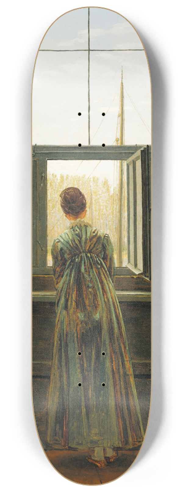 Caspar David Friedrich - Woman at a Window 8.25 inch art skate deck