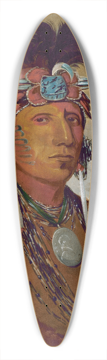 George Catlin - Sh-Me-Ks-See, The Wolf, a Chief 39.3 inch art pintail longboard deck