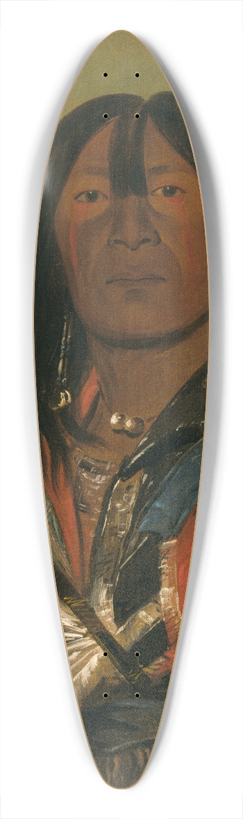 George Catlin - Shn-Ka, The Dog, Chief of The Bad Arrow Points Band 39.3 inch art pintail longboard deck