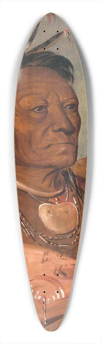 George Catlin - Wee-T-Ra-Sh-Ro, Head Chief of The Tribe 39.3 inch art pintail longboard deck