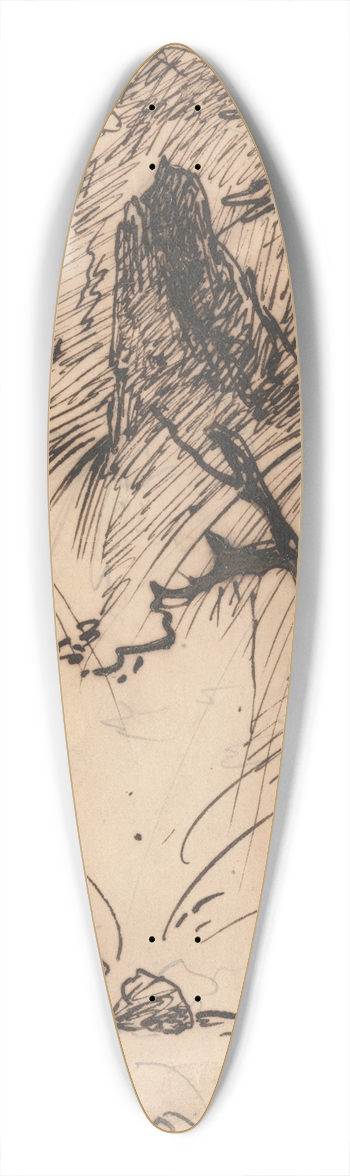 George Chinnery - An Indian Torrent 39.3 inch art pintail longboard deck