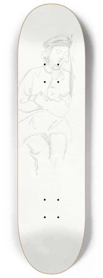 Adolph Tidemand - Sovende mannsfigur 8.25 inch art skate deck