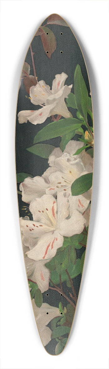 George Cochran Lambdin - Azaleas and Roses 39.3 inch art pintail longboard deck