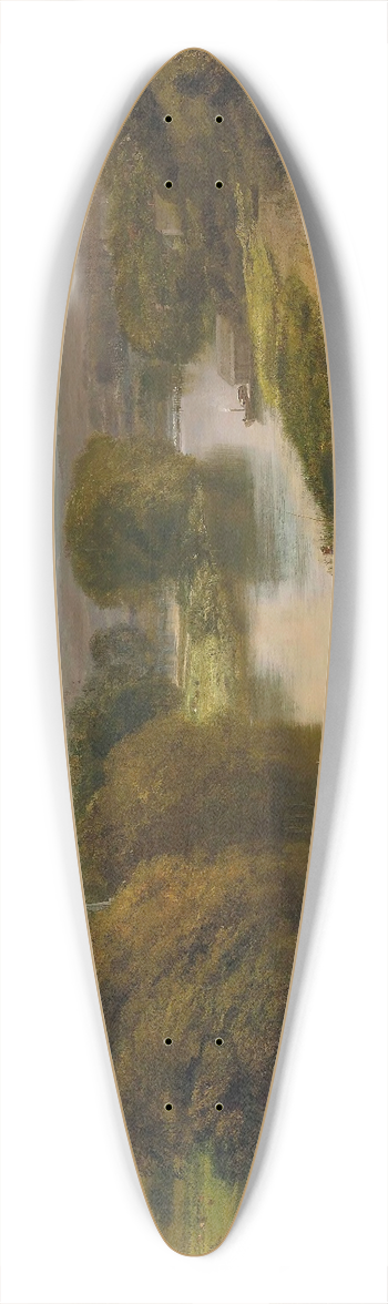 George Cole - A Peaceful Day On The River 39.3 inch art pintail longboard deck