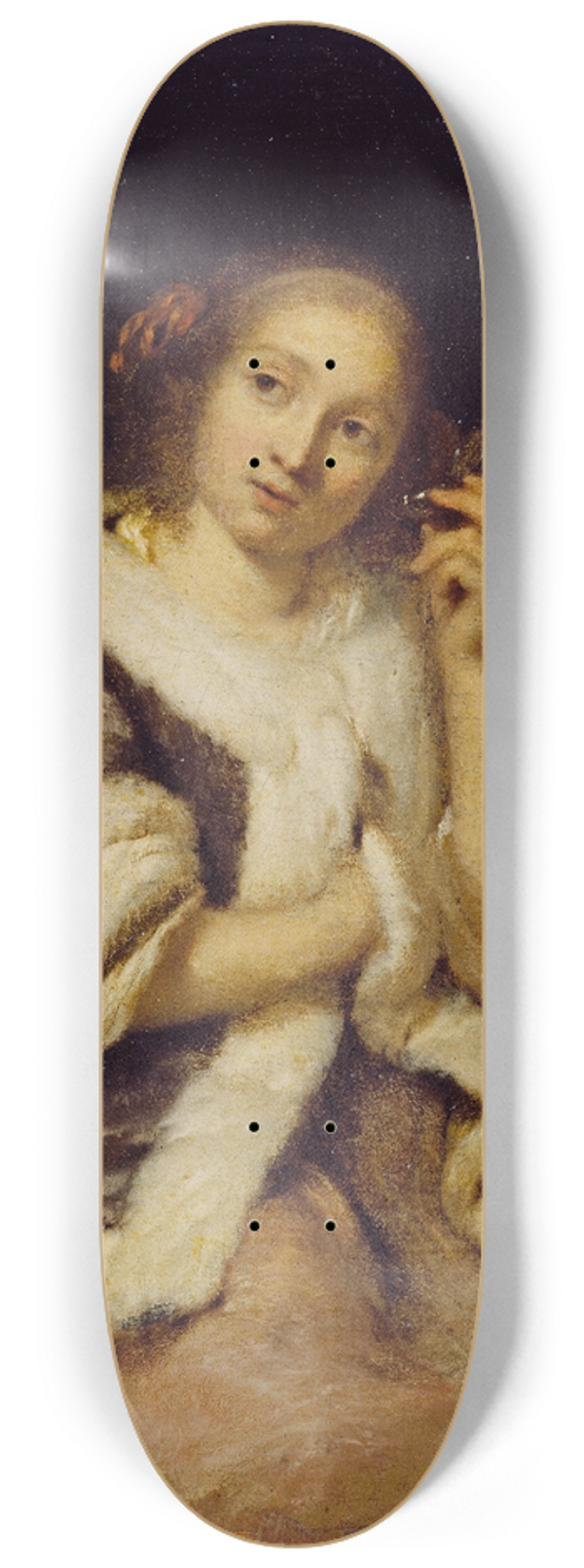 Caspar Netscher - Lady with a Watch 8.25 inch art skate deck