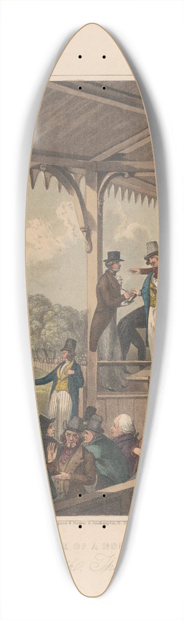 George Dawe - The Betting Booth 39.3 inch art pintail longboard deck