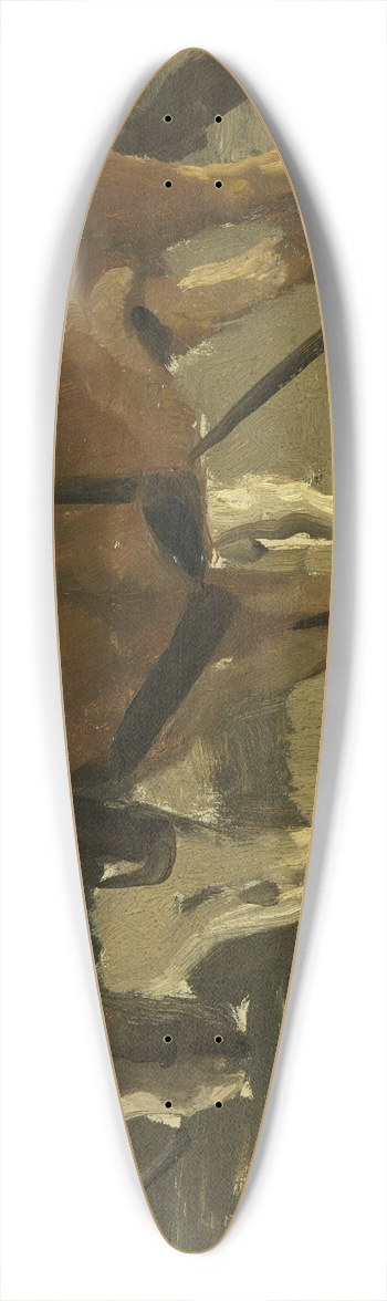 George Hendrik Breitner - A Brown and a White Horse in Scheveningen 39.3 inch art pintail longboard deck
