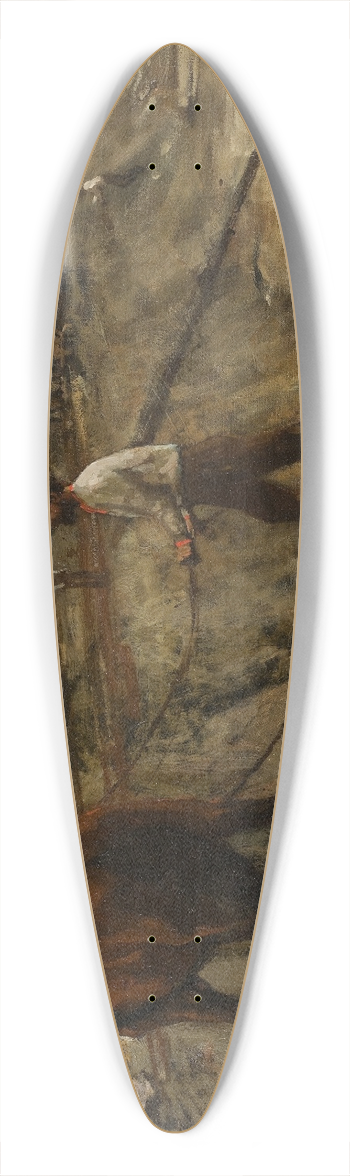 George Hendrik Breitner - Building site 39.3 inch art pintail longboard deck